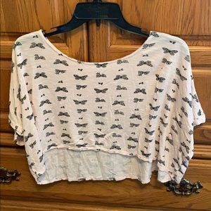 Light pink flowy crop top